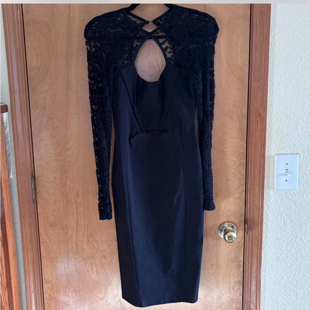 Elegant Vintage Black Lace Women's Dress
